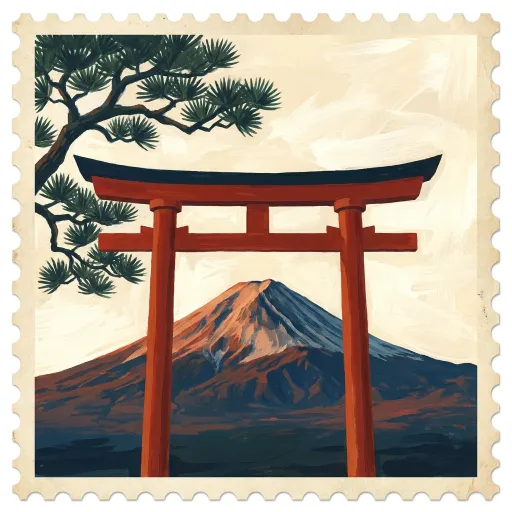 Japan stamp artwork