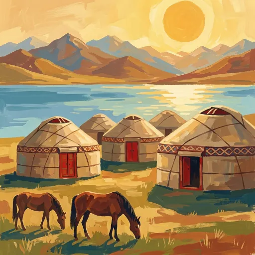Kyrgyzstan stamp artwork