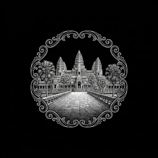 Cambodia stamp artwork