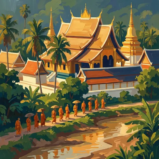 Laos stamp artwork