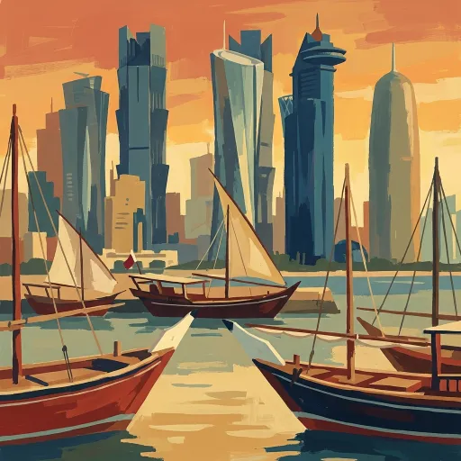 Qatar stamp artwork