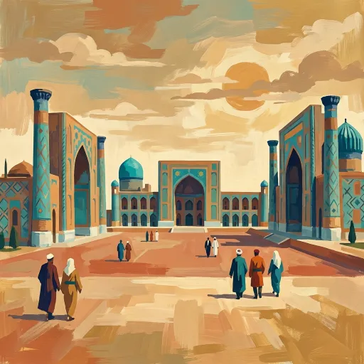Uzbekistan stamp artwork
